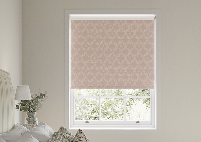 Trellis Prints, Vine and Bloom Rosies Pink - Roller Blind - Image 3